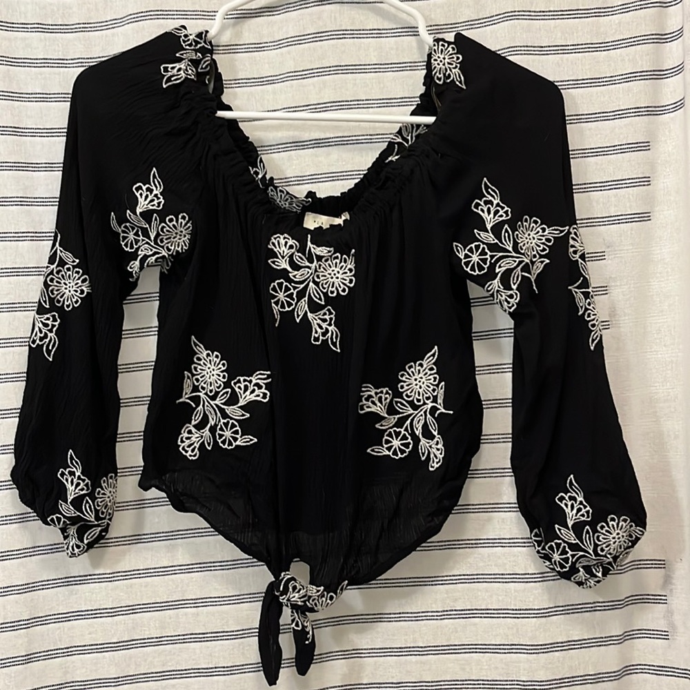 LA hearts crop top with front tie